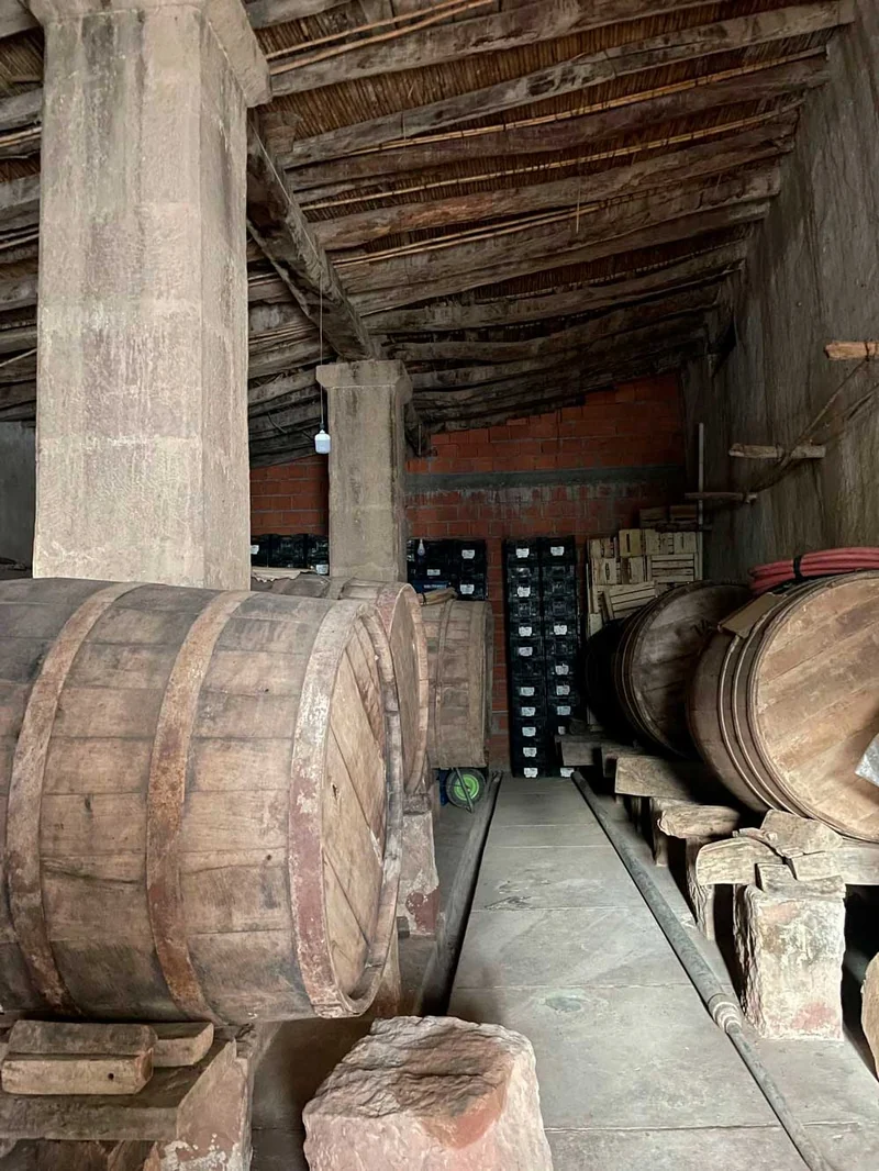 Barricas en la bodega